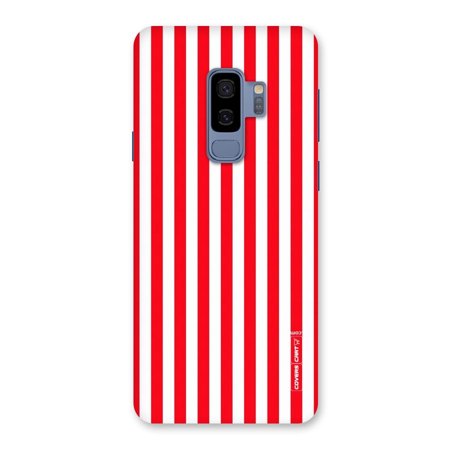 Red And White Straight Stripes Back Case for Galaxy S9 Plus