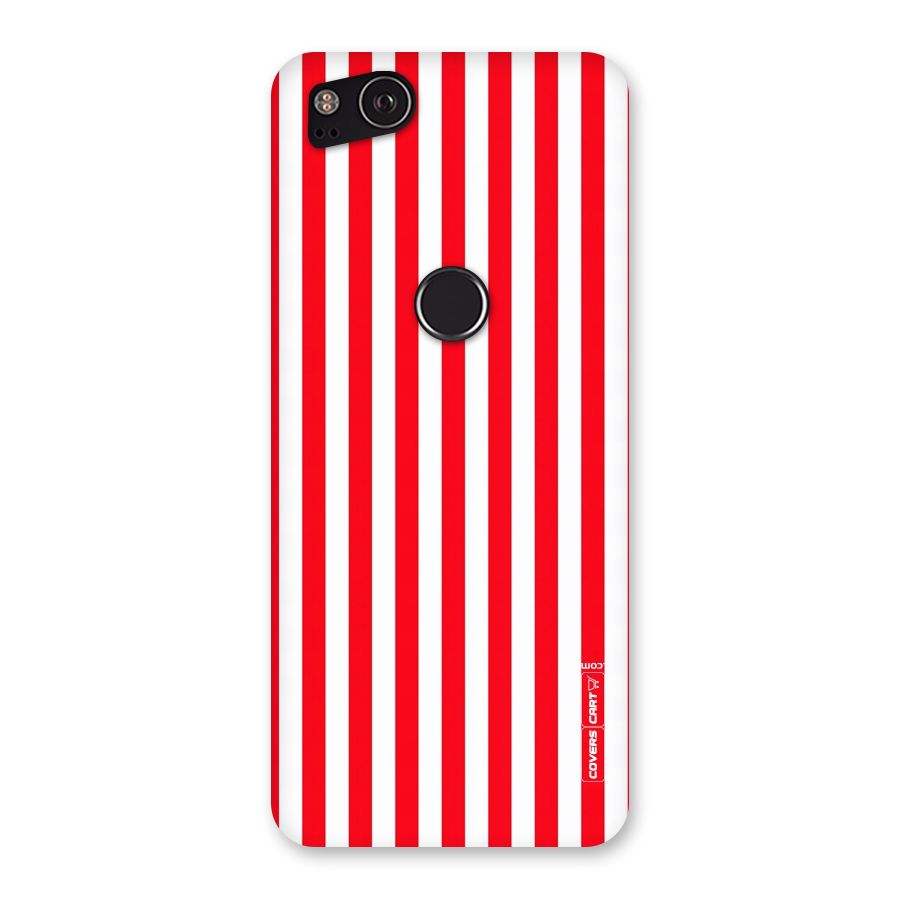 Red And White Straight Stripes Back Case for Google Pixel 2