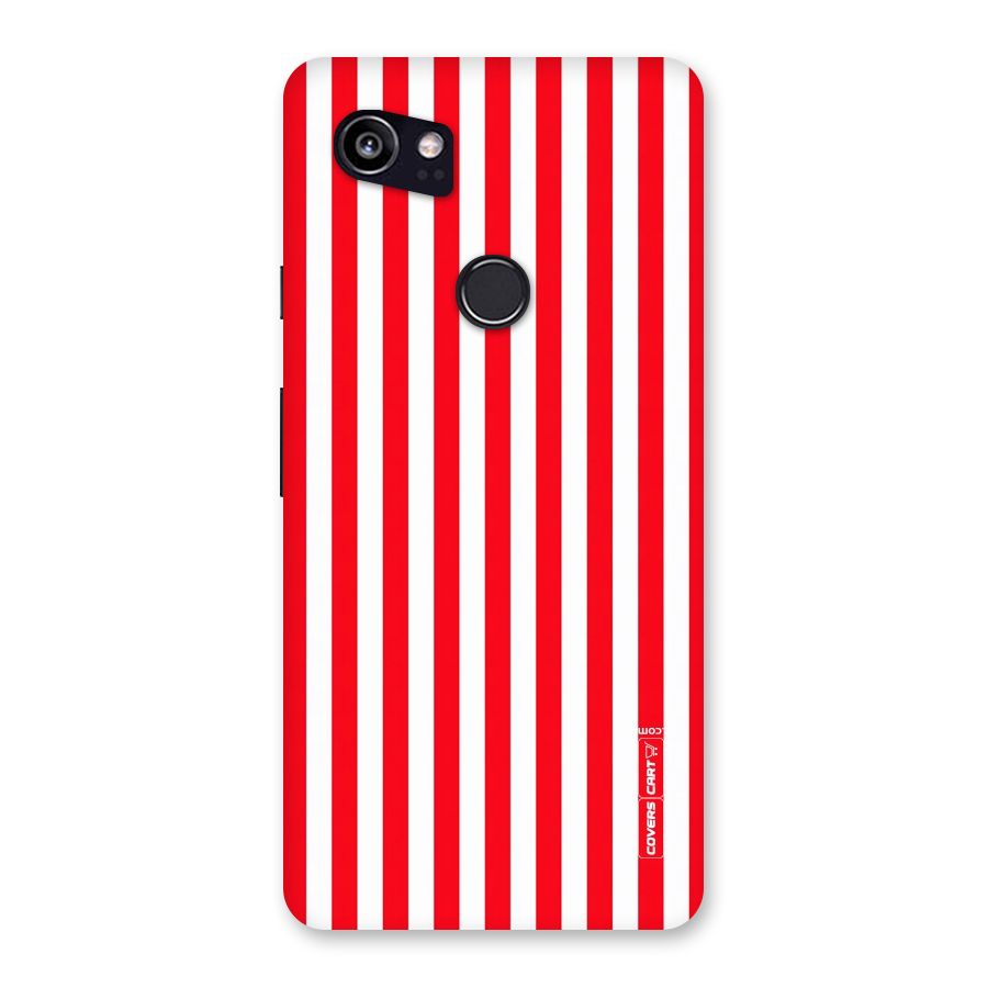 Red And White Straight Stripes Back Case for Google Pixel 2 XL