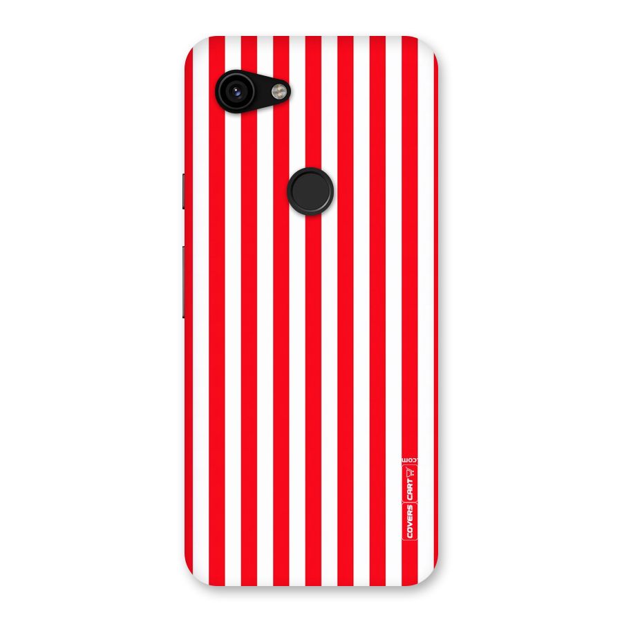 Red And White Straight Stripes Back Case for Google Pixel 3a