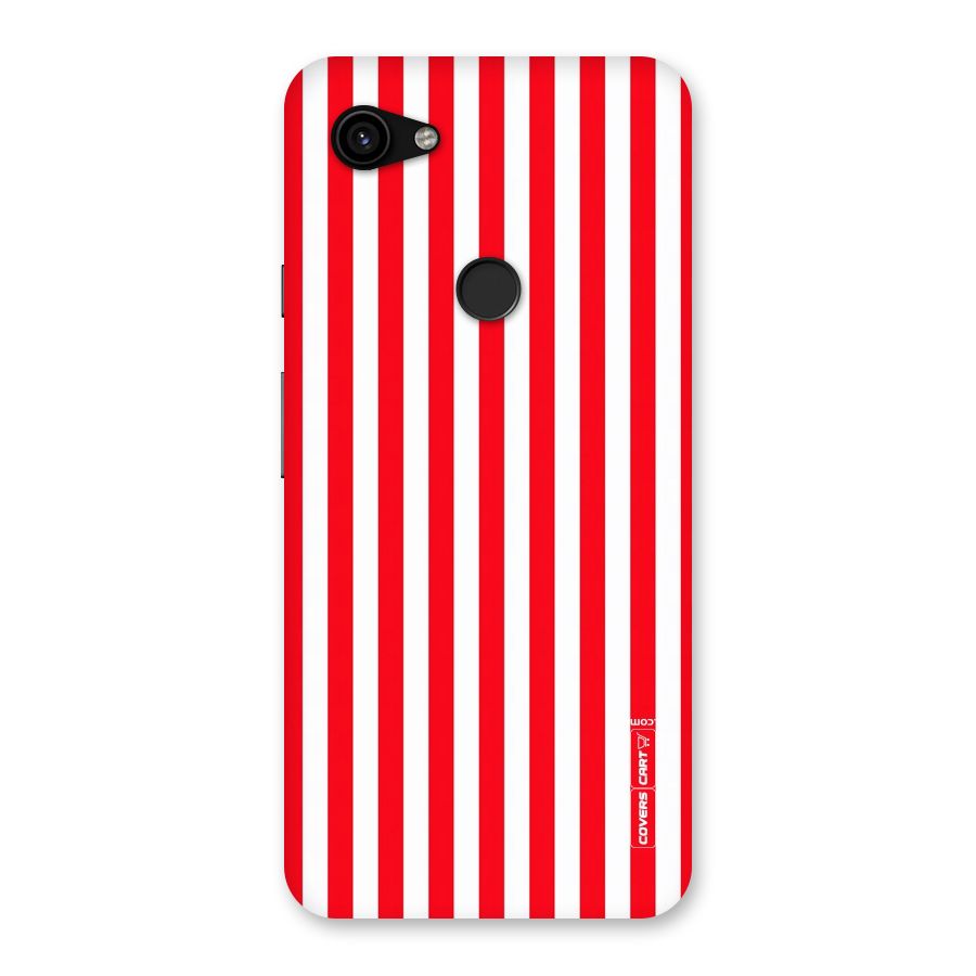 Red And White Straight Stripes Back Case for Google Pixel 3a XL