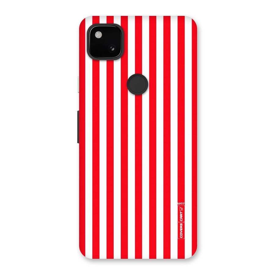 Red And White Straight Stripes Back Case for Google Pixel 4a