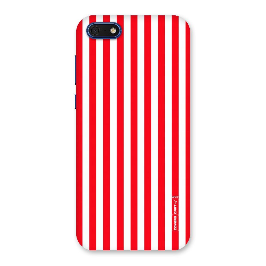 Red And White Straight Stripes Back Case for Honor 7s