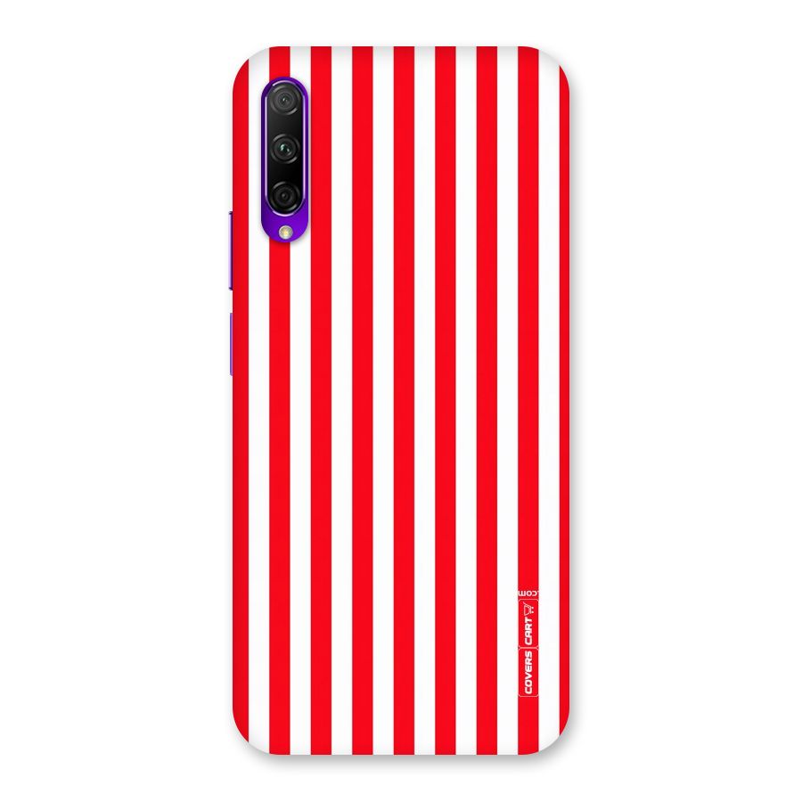Red And White Straight Stripes Back Case for Honor 9X Pro
