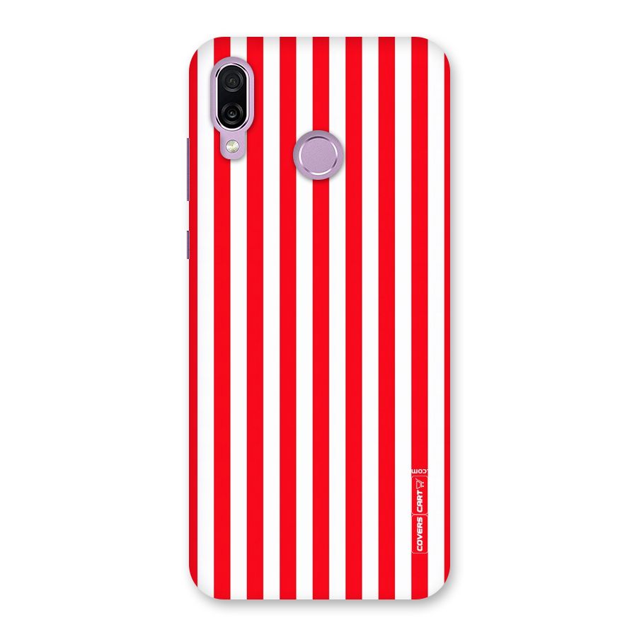 Red And White Straight Stripes Back Case for Honor Play