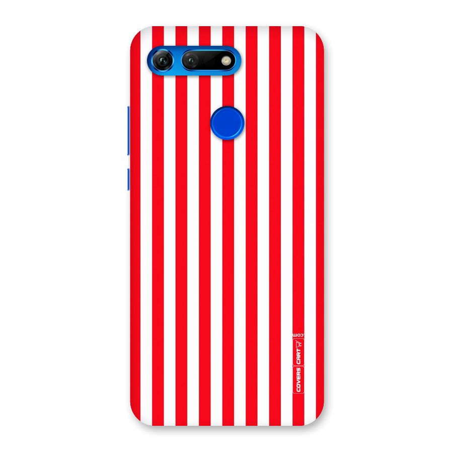 Red And White Straight Stripes Back Case for Honor View 20