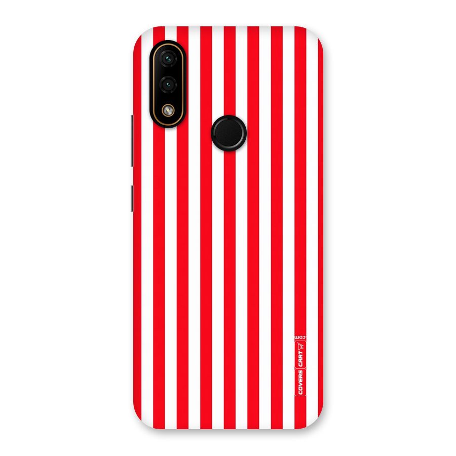 Red And White Straight Stripes Back Case for Lenovo A6 Note