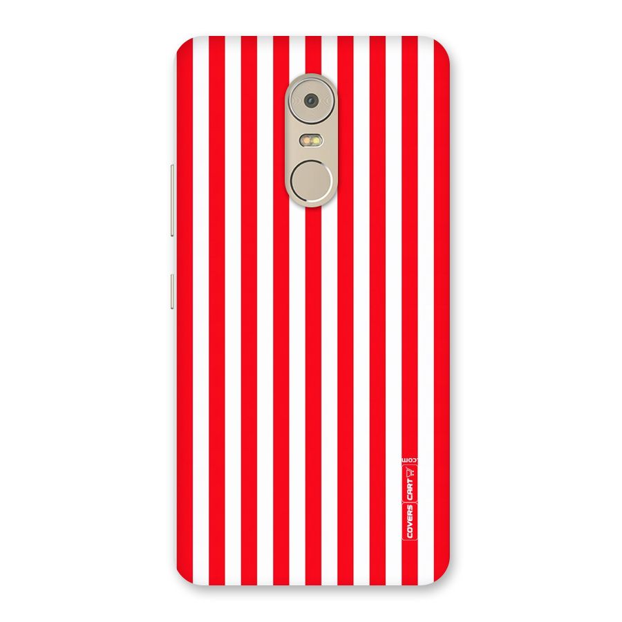 Red And White Straight Stripes Back Case for Lenovo K6 Note