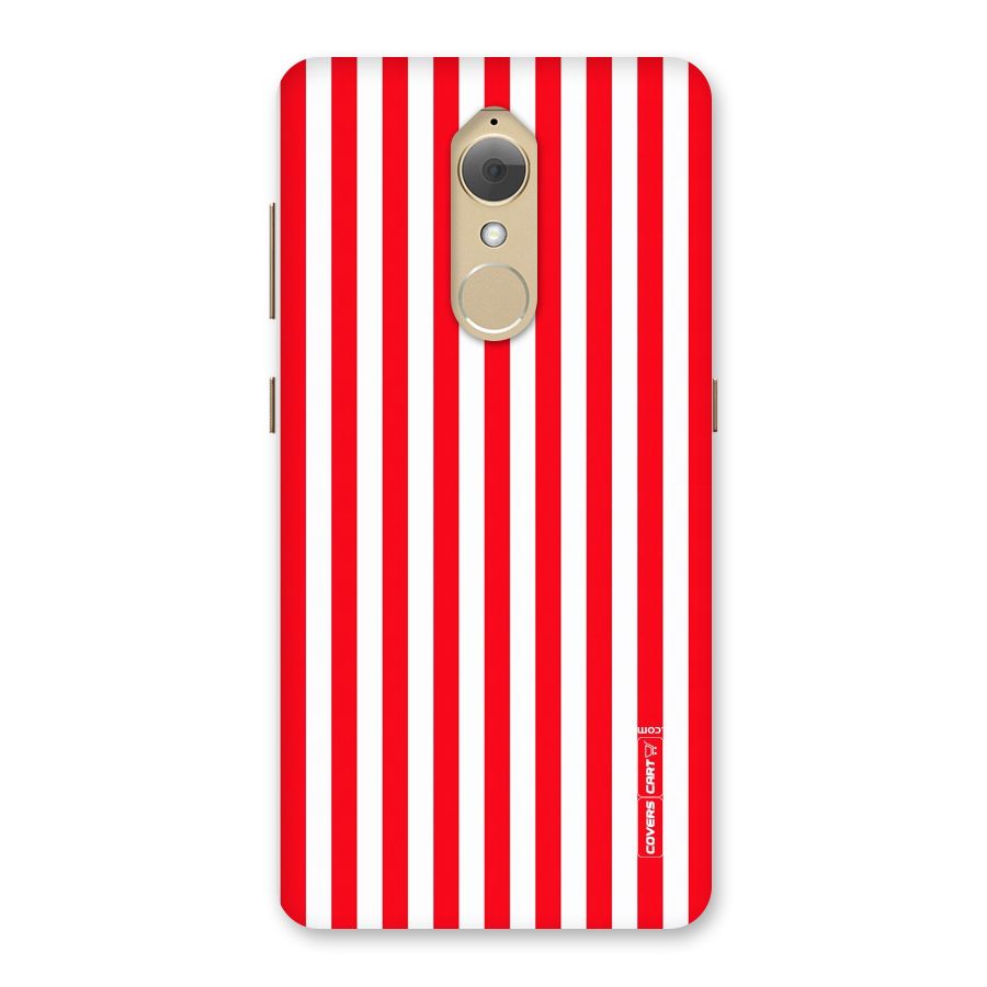 Red And White Straight Stripes Back Case for Lenovo K8