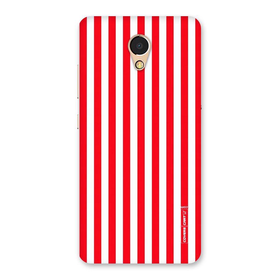 Red And White Straight Stripes Back Case for Lenovo P2