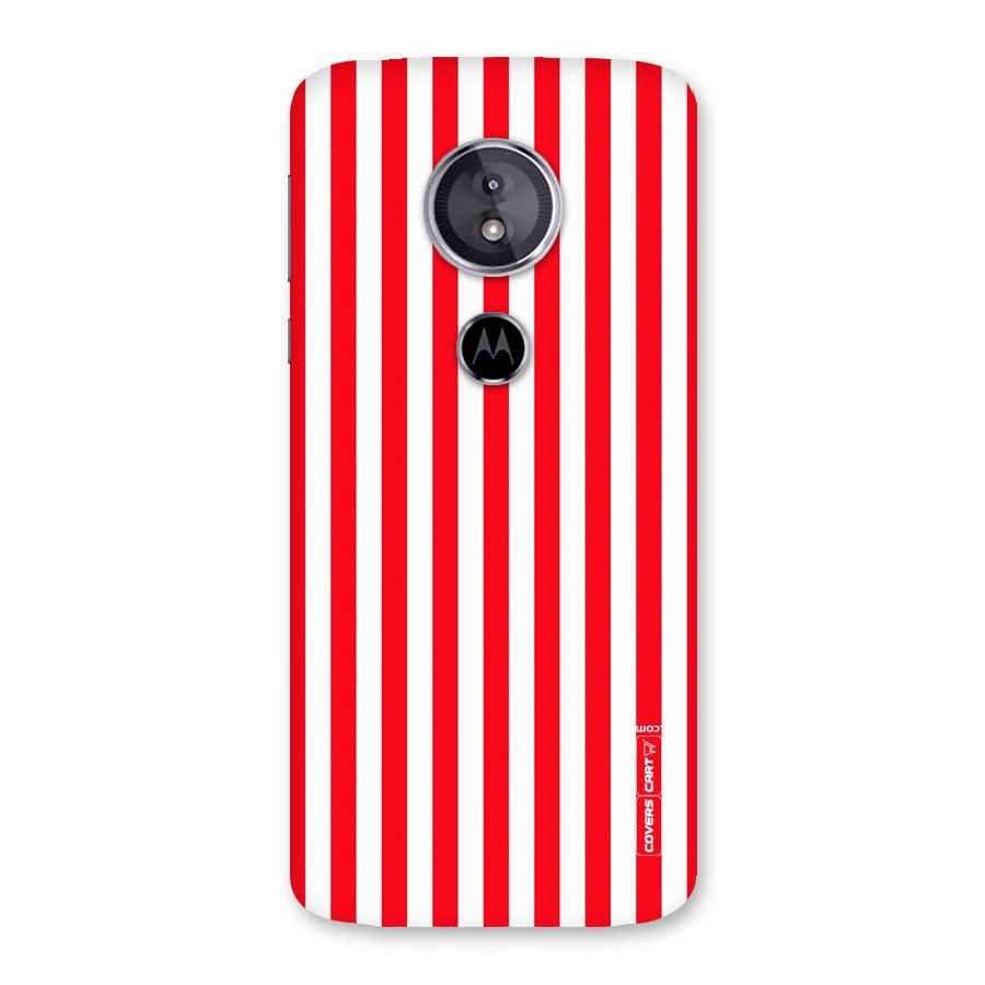 Red And White Straight Stripes Back Case for Moto E5