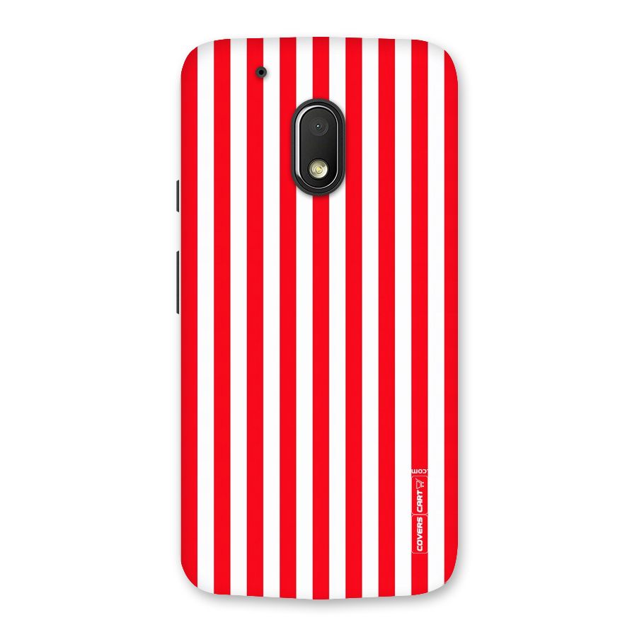 Red And White Straight Stripes Back Case for Moto G4 Play