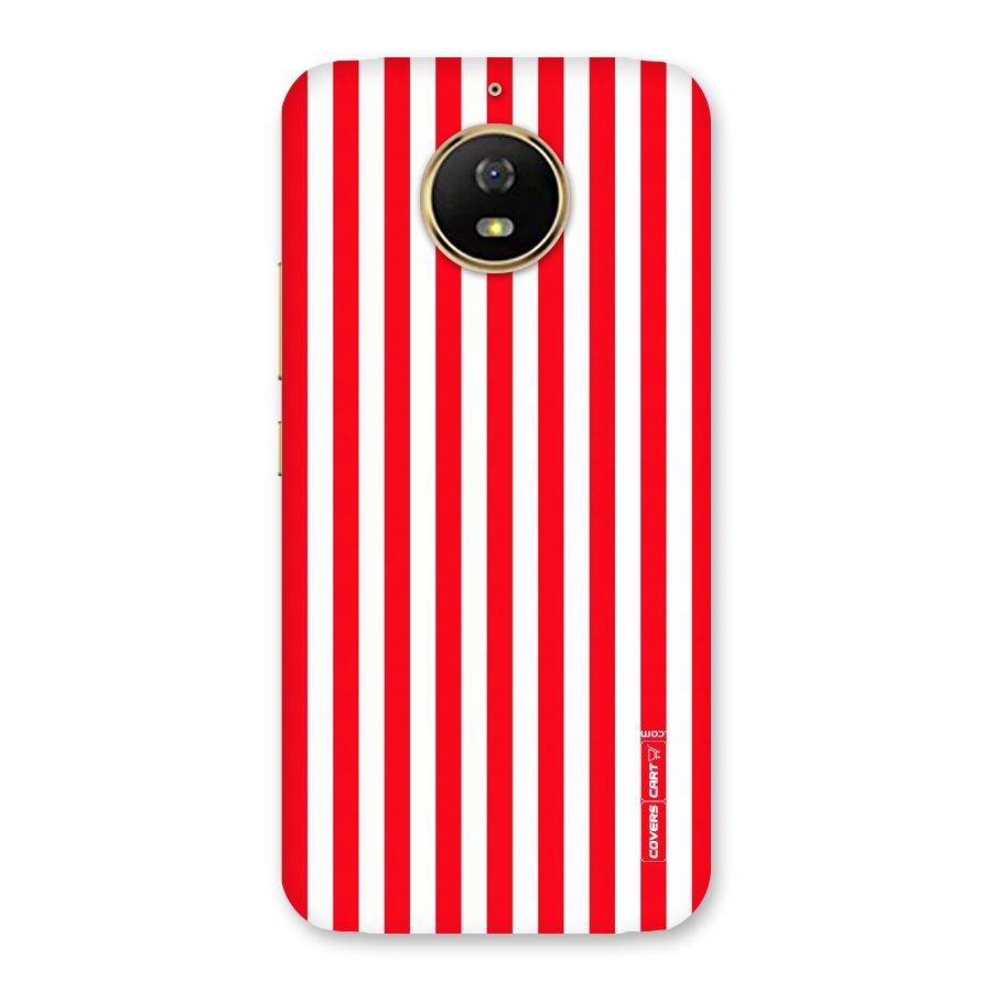 Red And White Straight Stripes Back Case for Moto G5s
