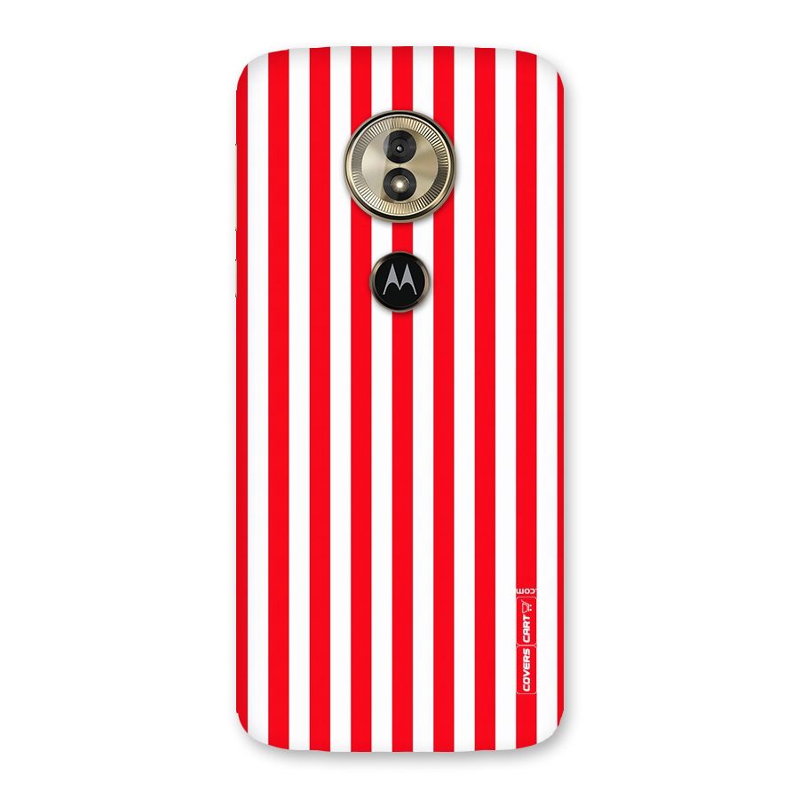 Red And White Straight Stripes Back Case for Moto G6 Play