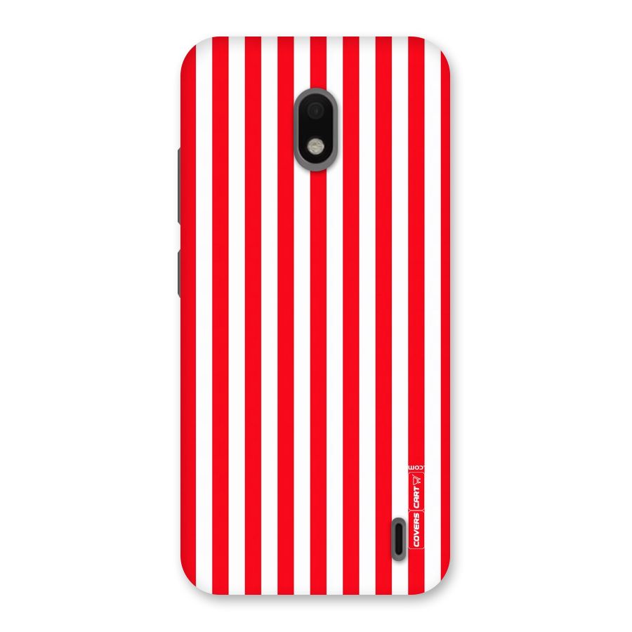 Red And White Straight Stripes Back Case for Nokia 2.2