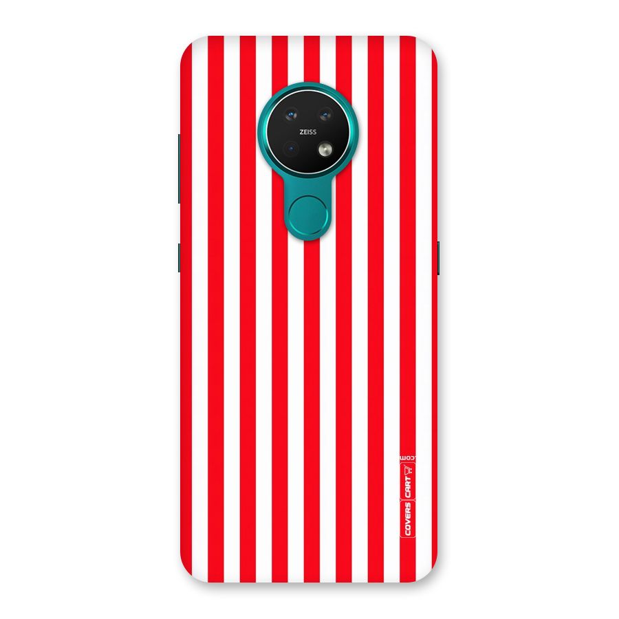 Red And White Straight Stripes Back Case for Nokia 7.2