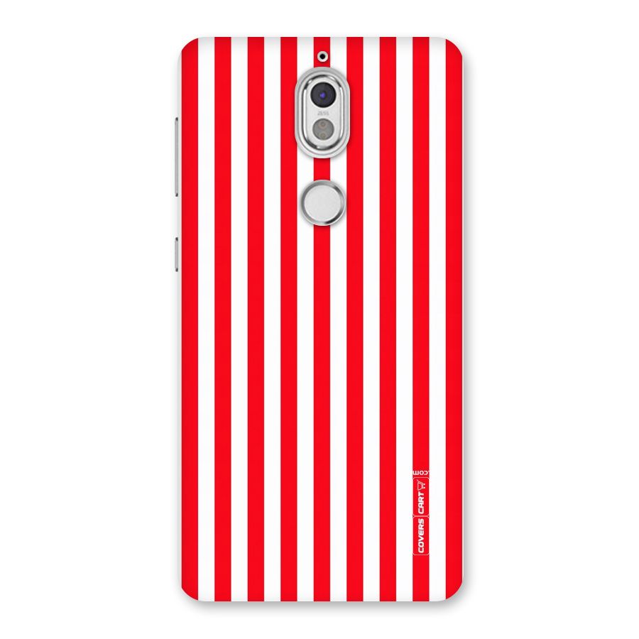 Red And White Straight Stripes Back Case for Nokia 7