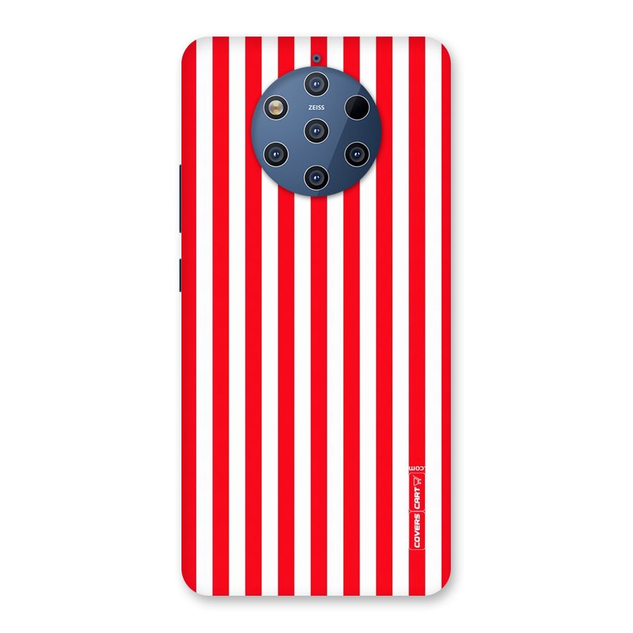 Red And White Straight Stripes Back Case for Nokia 9 PureView