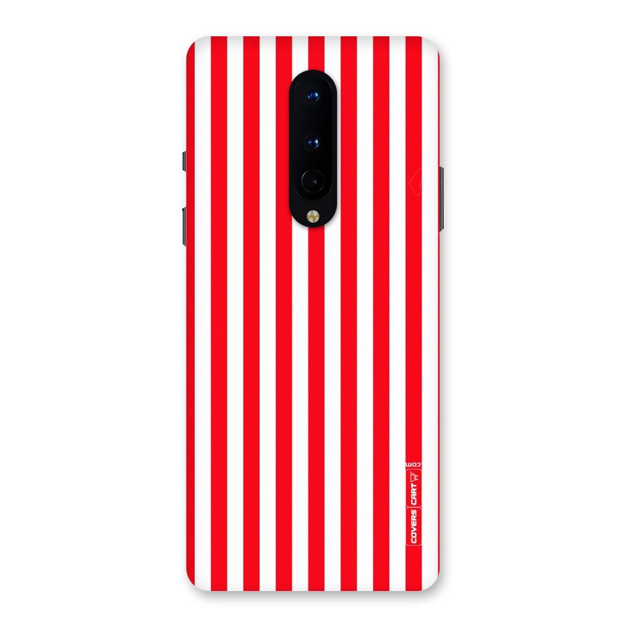 Red And White Straight Stripes Back Case for OnePlus 8