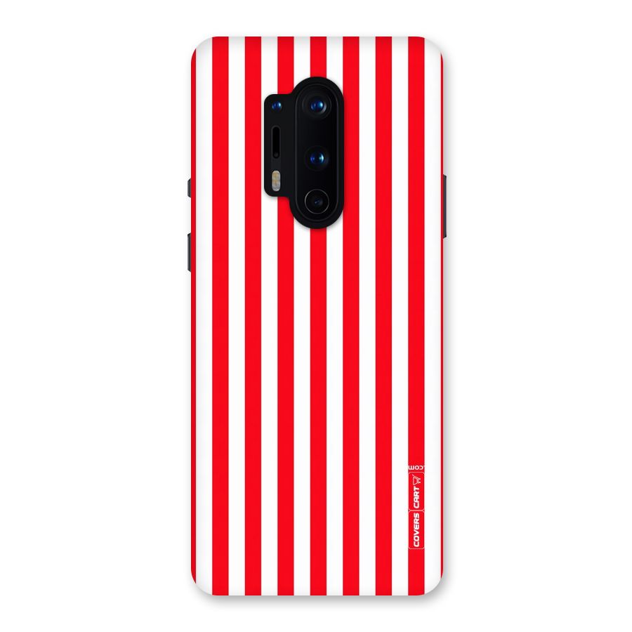Red And White Straight Stripes Back Case for OnePlus 8 Pro