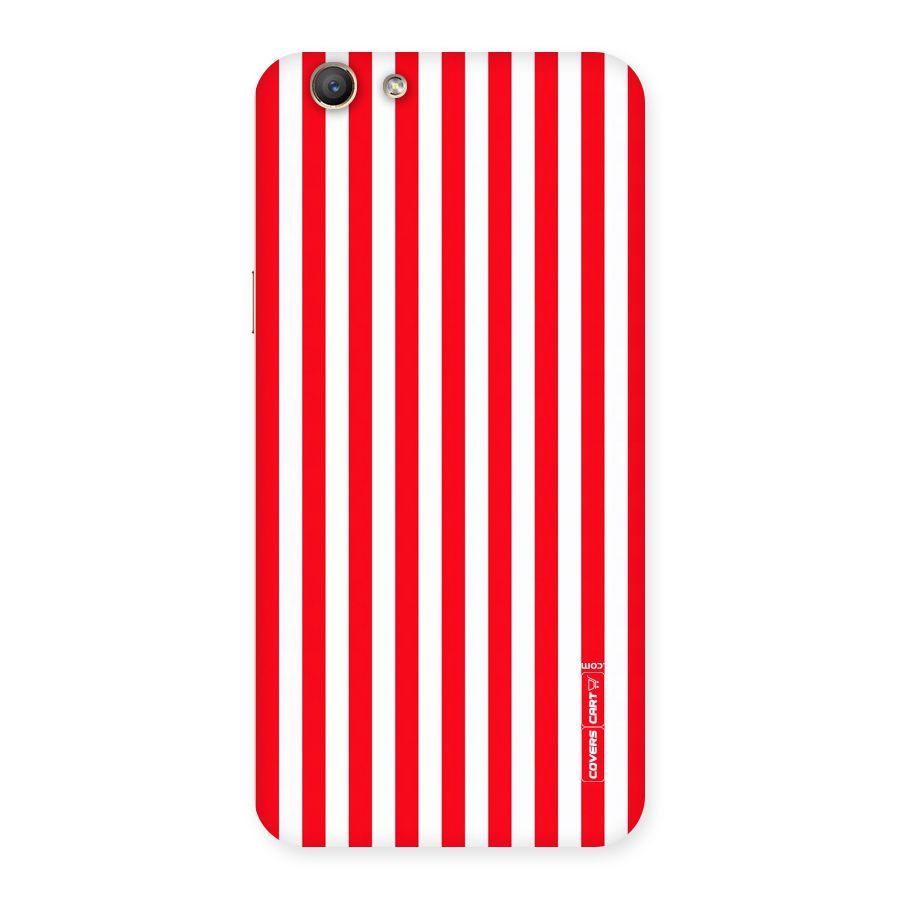 Red And White Straight Stripes Back Case for Oppo A59