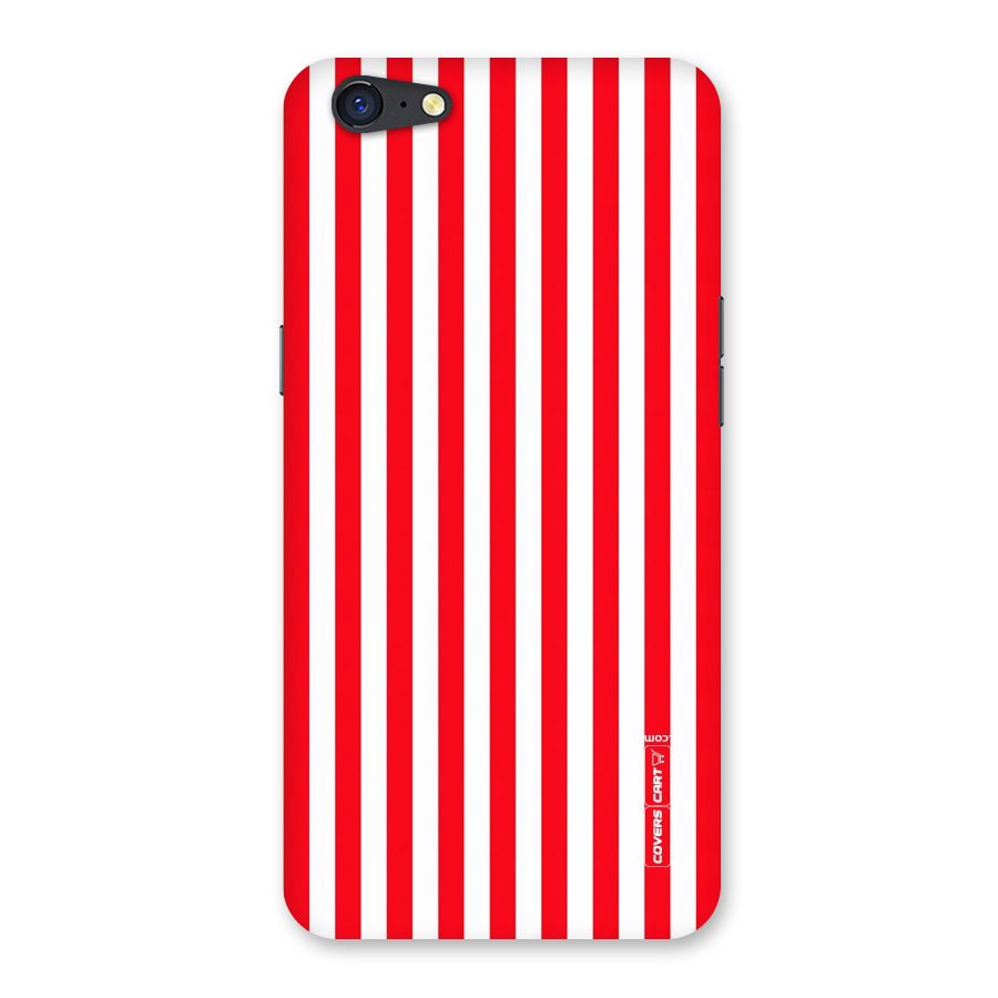 Red And White Straight Stripes Back Case for Oppo A71