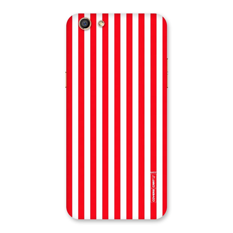 Red And White Straight Stripes Back Case for Oppo F3
