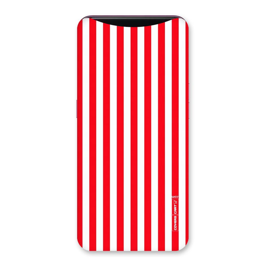 Red And White Straight Stripes Back Case for Oppo Find X