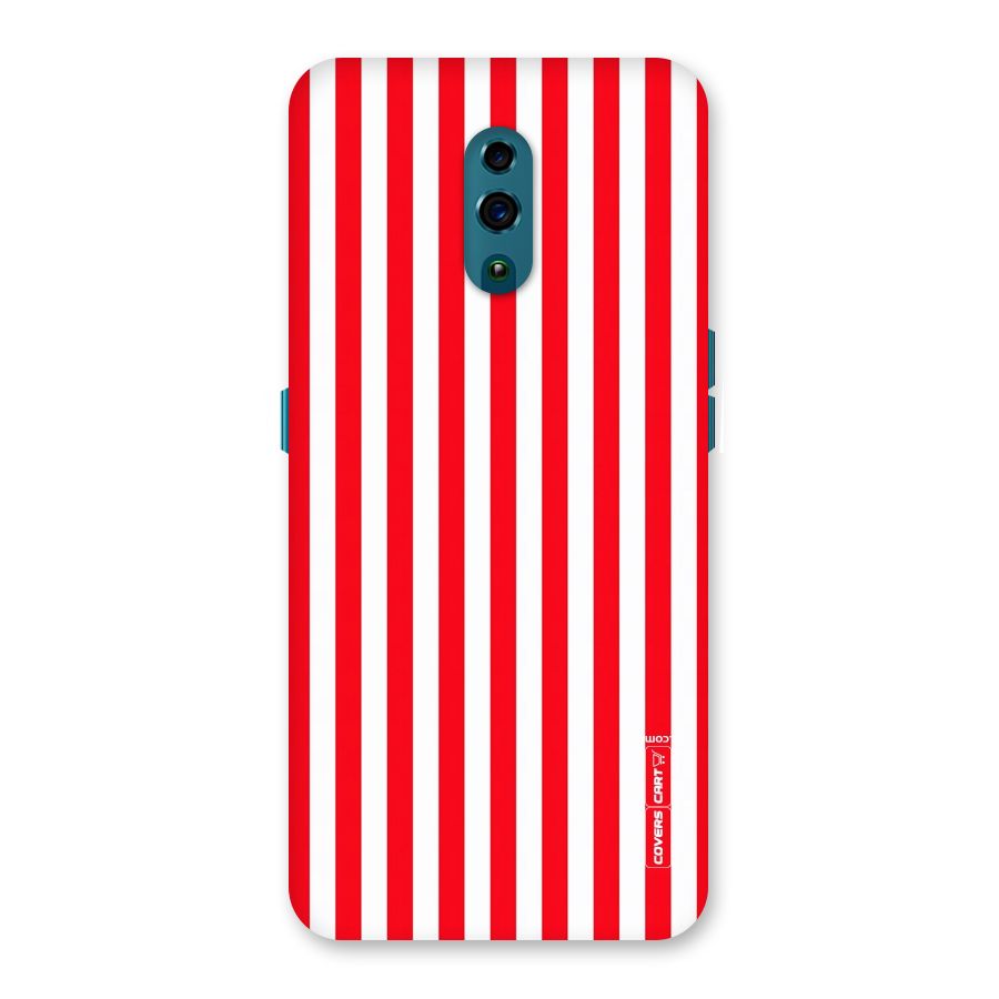 Red And White Straight Stripes Back Case for Oppo Reno