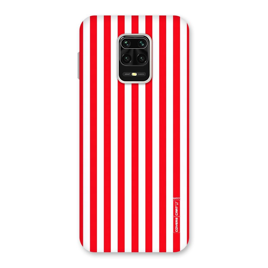 Red And White Straight Stripes Back Case for Poco M2 Pro