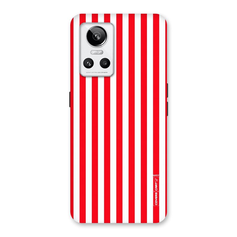 Red And White Straight Stripes Back Case for Realme GT Neo 3