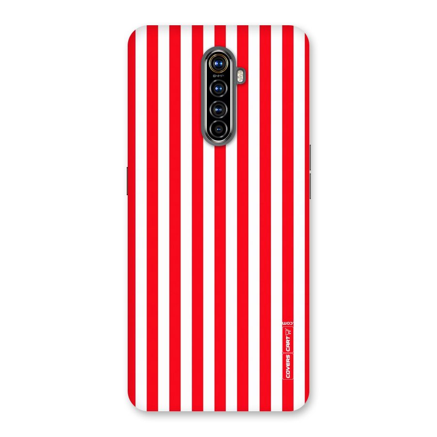 Red And White Straight Stripes Back Case for Realme X2 Pro