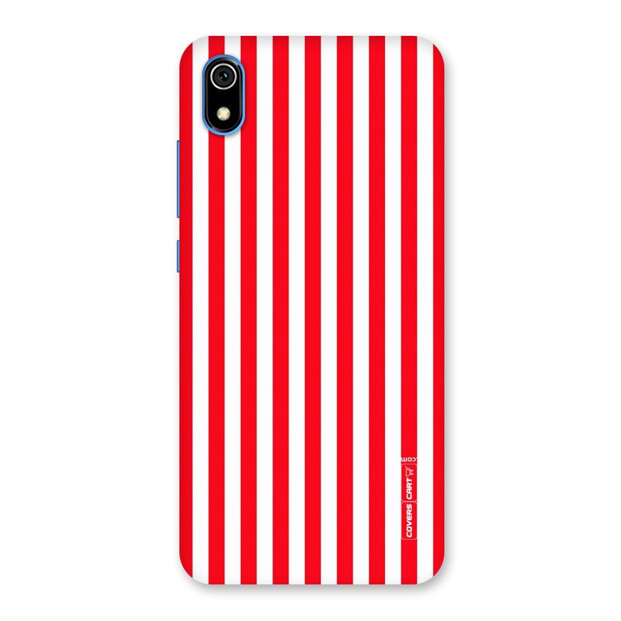 Red And White Straight Stripes Back Case for Redmi 7A