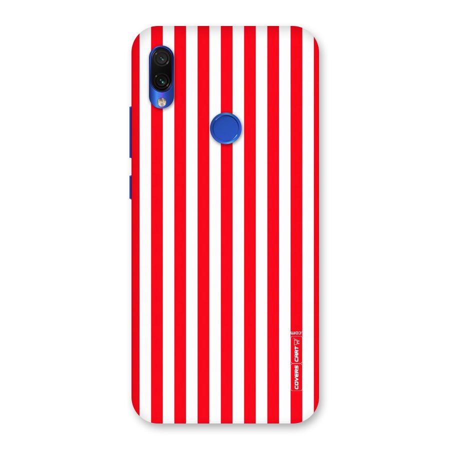 Red And White Straight Stripes Back Case for Redmi Note 7S