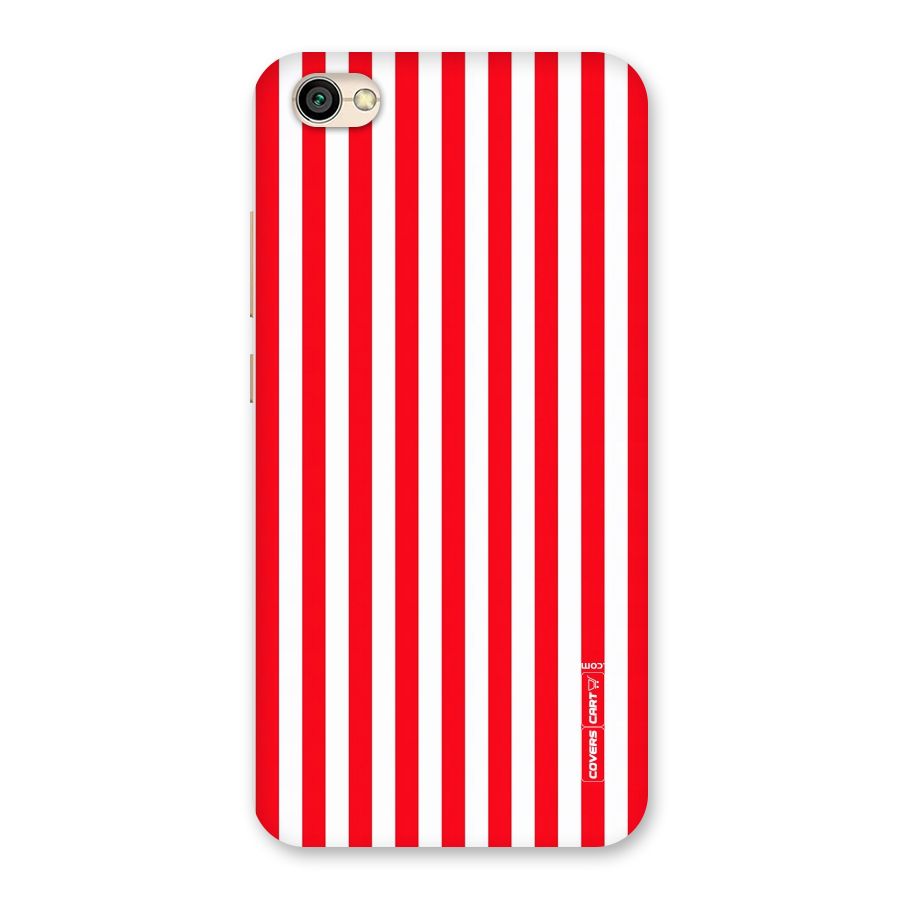Red And White Straight Stripes Back Case for Redmi Y1 Lite