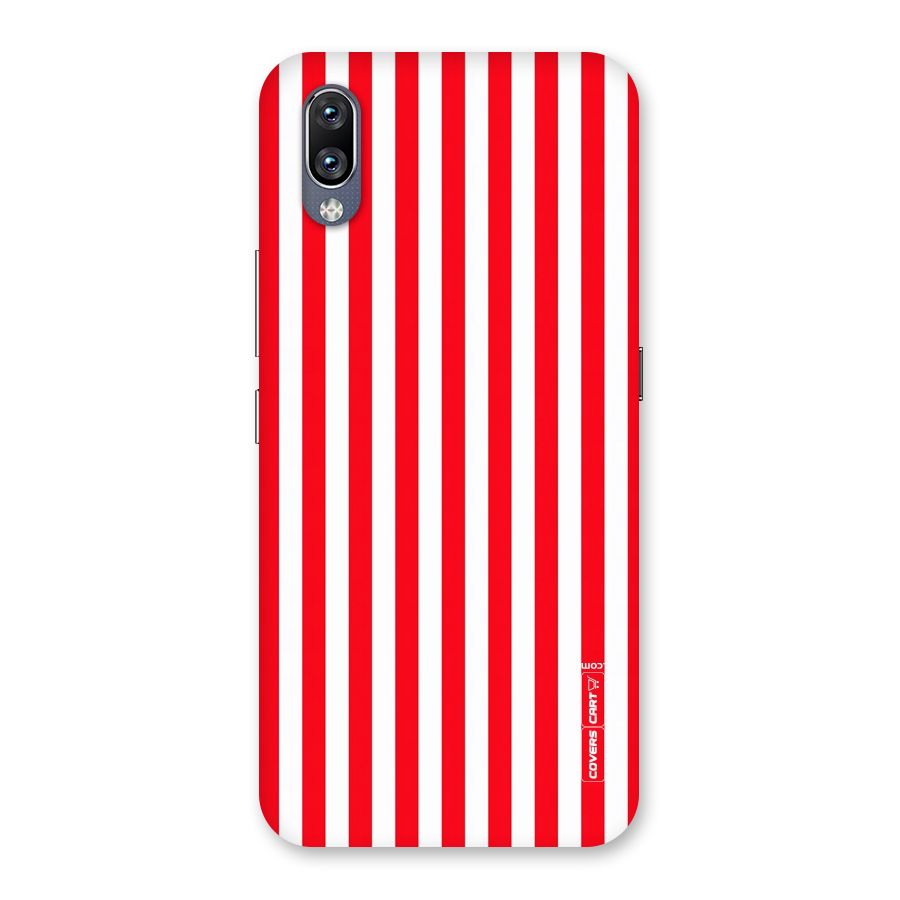 Red And White Straight Stripes Back Case for Vivo NEX