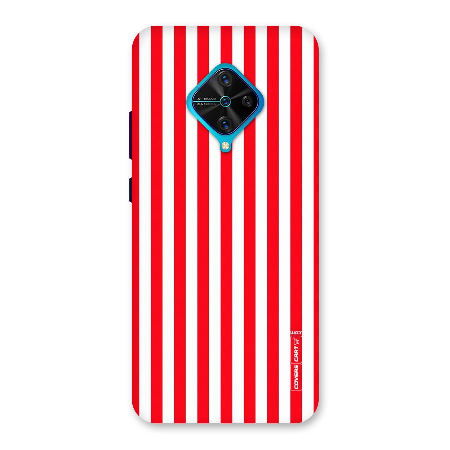 Red And White Straight Stripes Back Case for Vivo S1 Pro