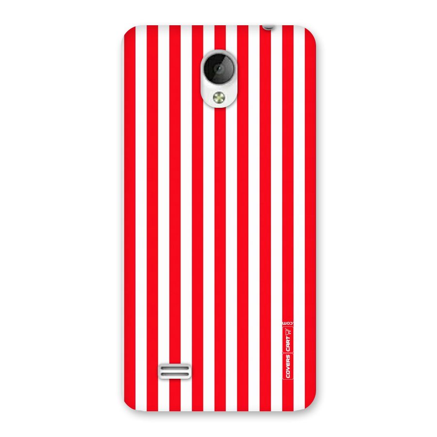 Red And White Straight Stripes Back Case for Vivo Y21