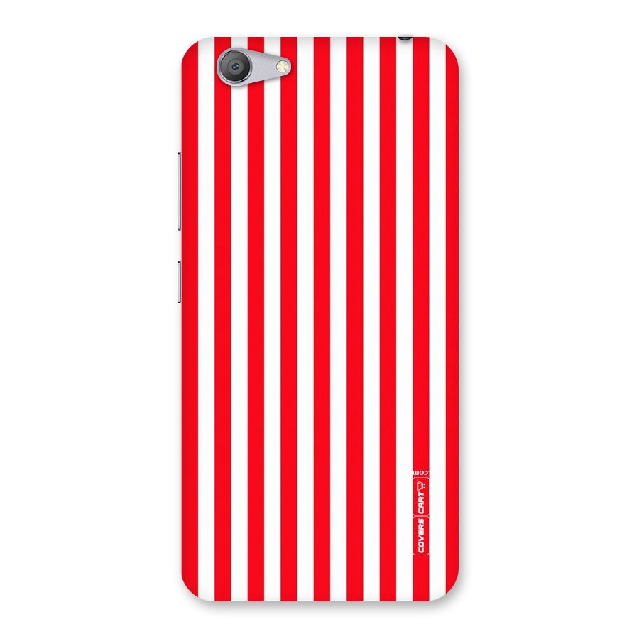 Red And White Straight Stripes Back Case for Vivo Y53