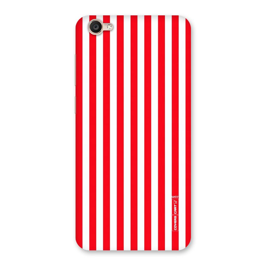 Red And White Straight Stripes Back Case for Vivo Y55s