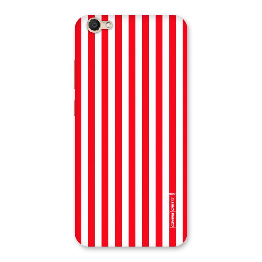 Red And White Straight Stripes Back Case for Vivo Y67