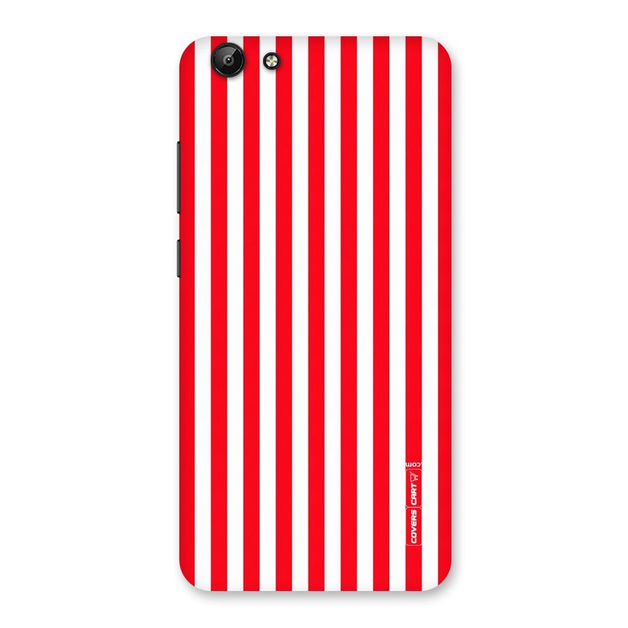 Red And White Straight Stripes Back Case for Vivo Y69