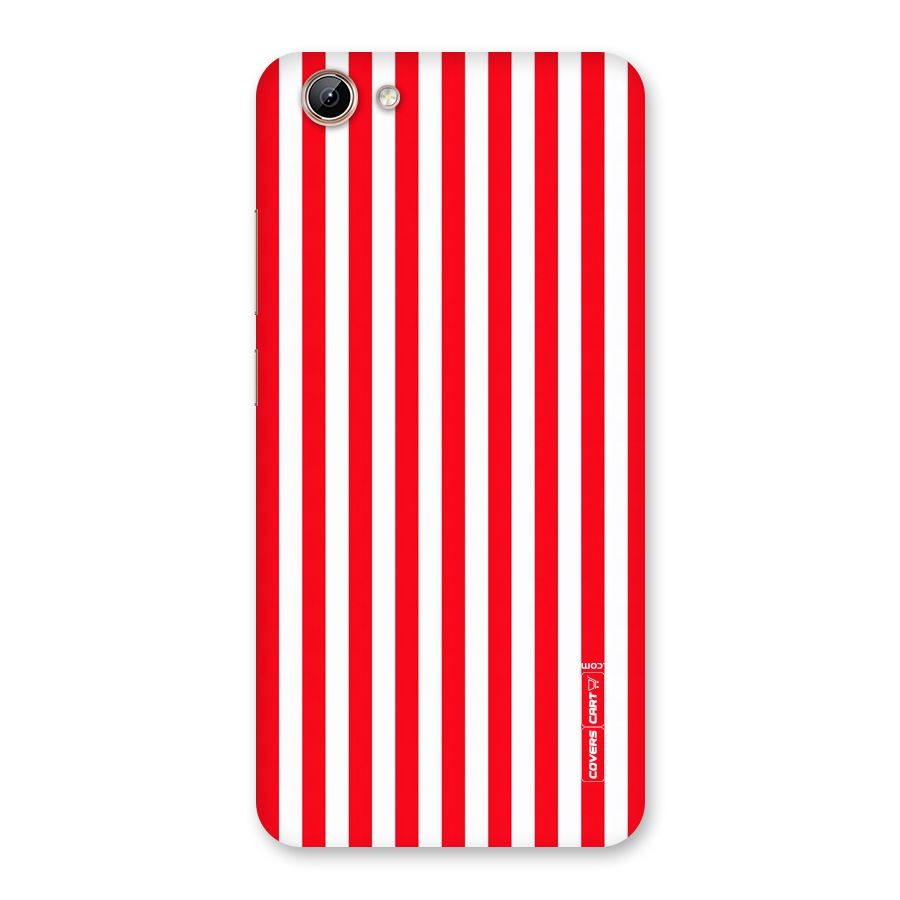 Red And White Straight Stripes Back Case for Vivo Y71i