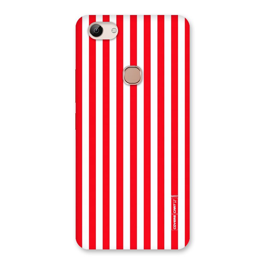 Red And White Straight Stripes Back Case for Vivo Y83