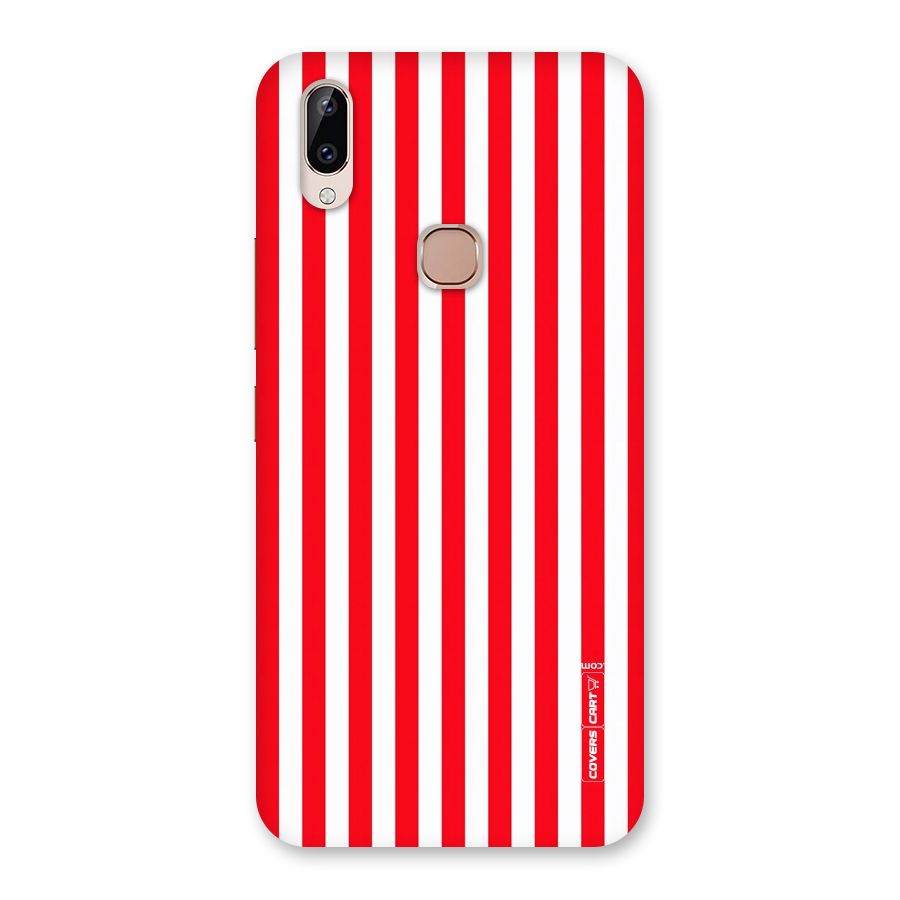 Red And White Straight Stripes Back Case for Vivo Y83 Pro