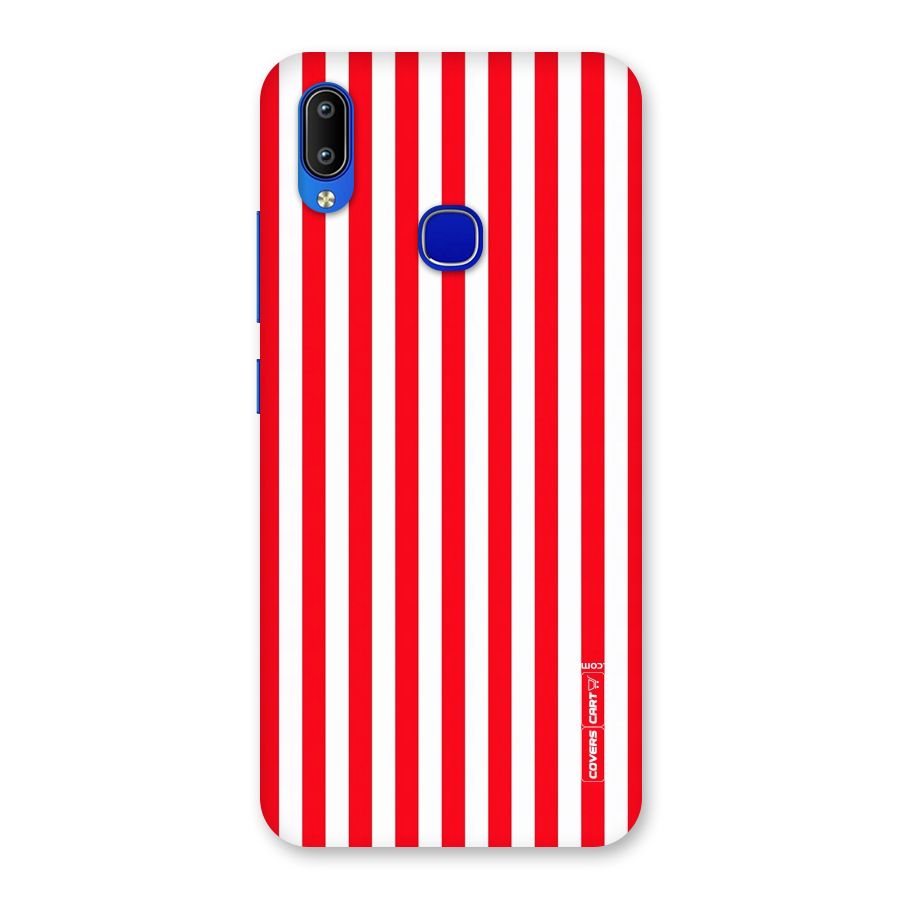 Red And White Straight Stripes Back Case for Vivo Y91
