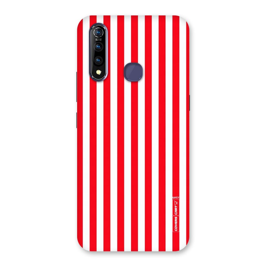 Red And White Straight Stripes Back Case for Vivo Z1 Pro