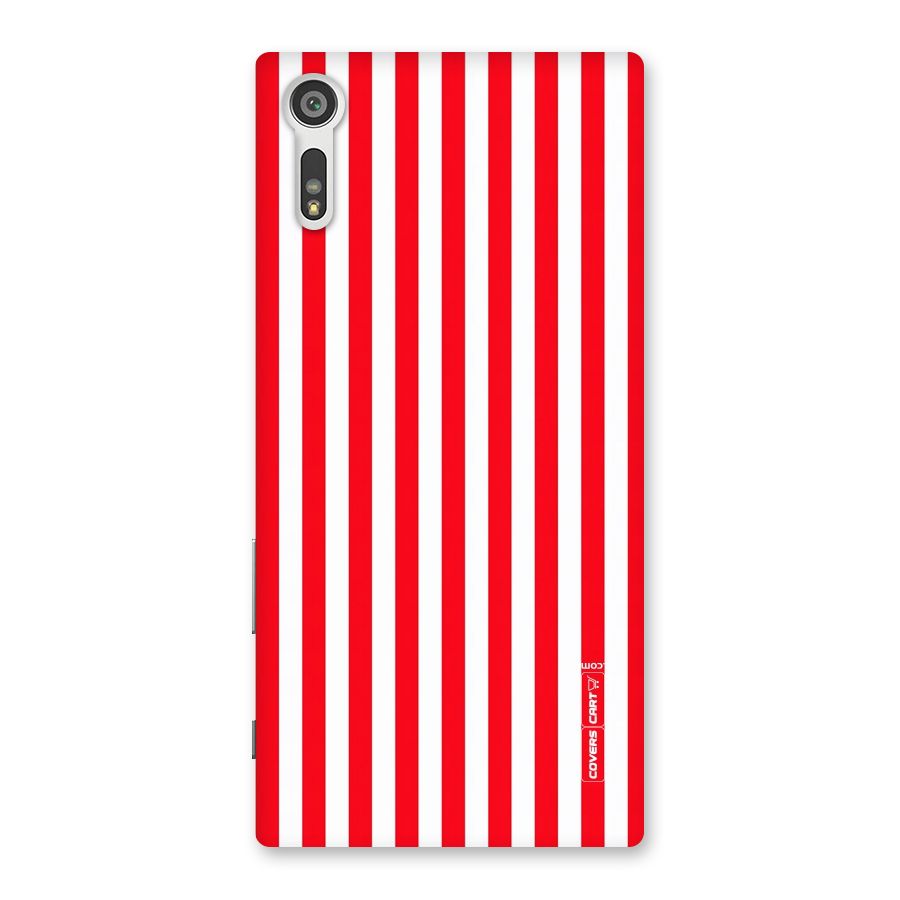 Red And White Straight Stripes Back Case for Xperia XZ
