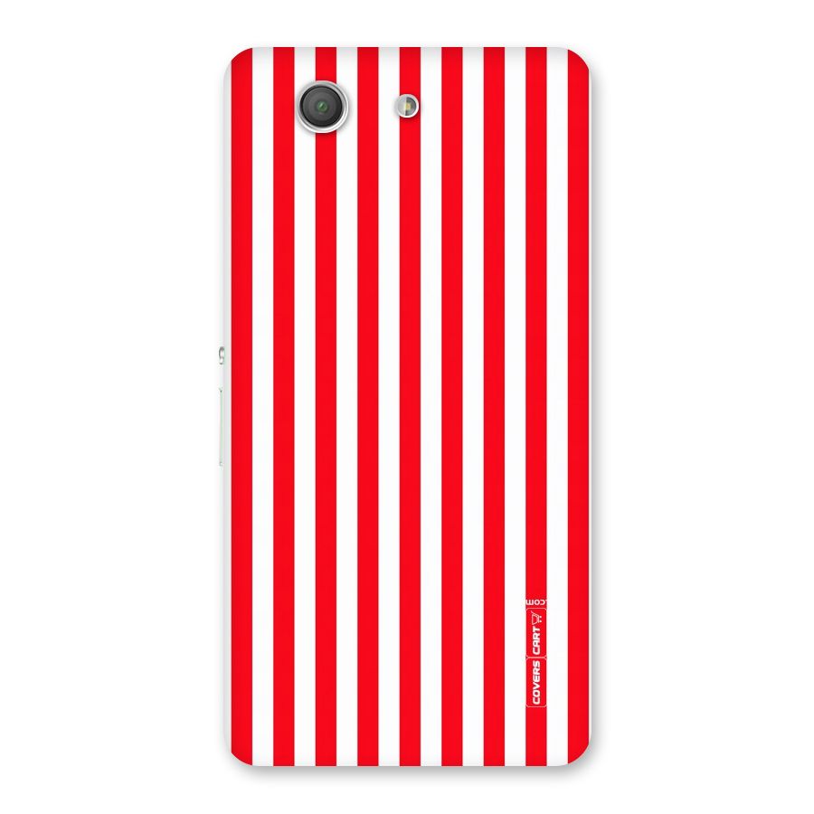 Red And White Straight Stripes Back Case for Xperia Z3 Compact