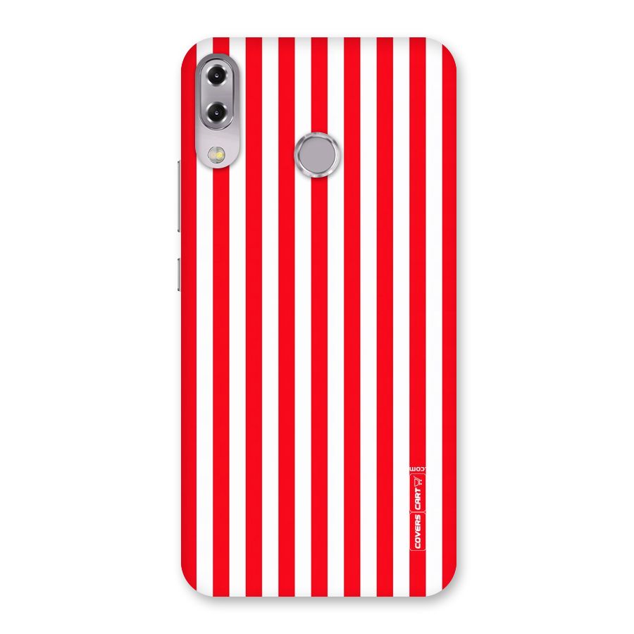 Red And White Straight Stripes Back Case for Zenfone 5Z